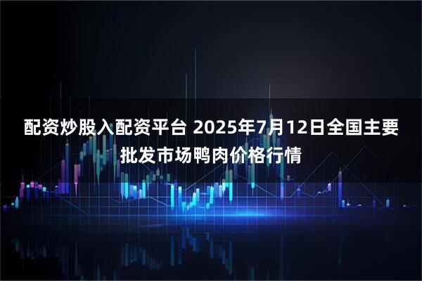 配资炒股入配资平台 2025年7月12日全国主要批发市场鸭肉价格行情